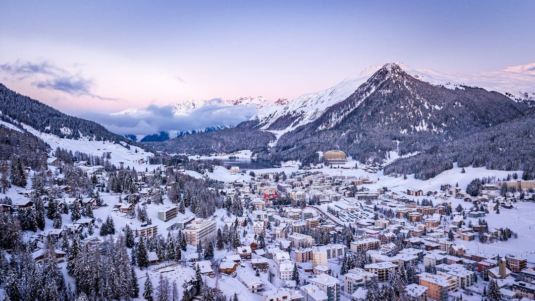 Davos im Winter, von oben gesehen